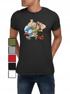 Koszulki męskie - KOSZULKA T-SHIRT MĘSKA Z NADRUKIEM BAJKI ASTERIX OBELIX WZORY MIX - L - miniaturka - grafika 1