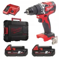 Wiertarko-wkrętarki akumulatorowe - Milwaukee M18 CBLPD-202C wiertarko-wkrętarka udarowa 18V 2x2,0Ah 60Nm Li-Ion w walizce 4933464320 - miniaturka - grafika 1