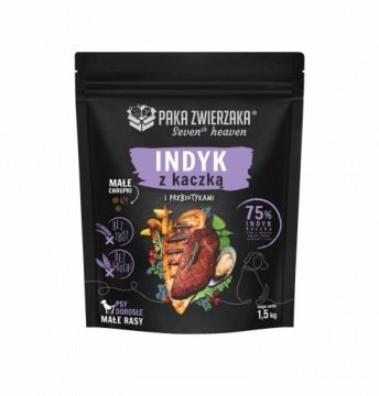 PAKA ZWIERZAKA sucha karma Seven’th Heaven Indyk z Kaczką Mini - dla małych ras 1,5 kg