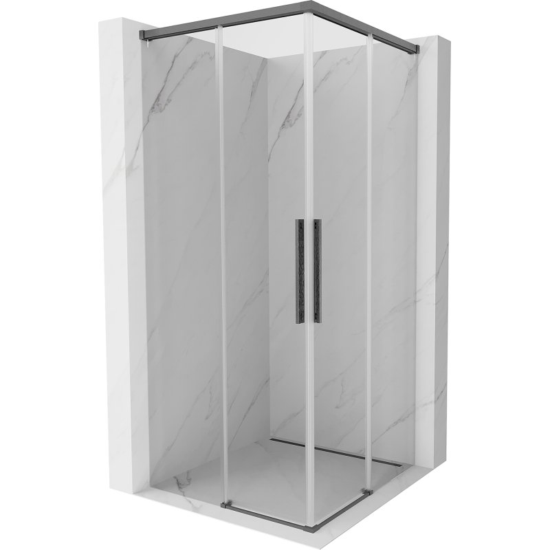 Mexen Rox Duo kabina prysznicowa rozsuwana 90 x 90 cm, transparent, gun gray szczotkowany - 8C2D-090-090-66-00