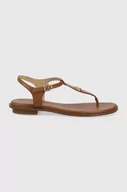 Sandały damskie - Michael Kors MICHAEL MICHAEL sandały skórzane MALLORY THONG damskie kolor brązowy - miniaturka - grafika 1