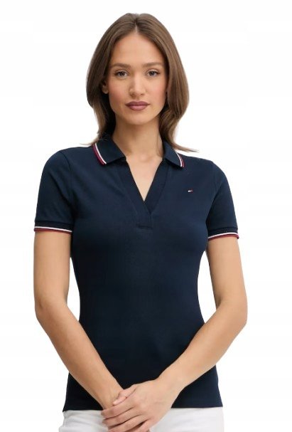 TOMMY HILFIGER GRANATOWA KLASYCZNA KOSZULKA POLO L 1JPA