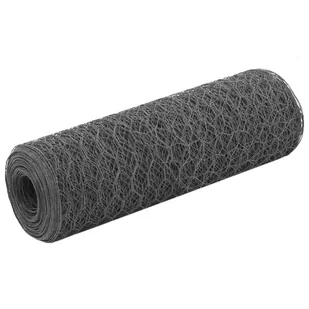 Siatka stalowa z powłoką z PVC, 25x0,5 m, sześciokątna, szara - Ogrodzenia - miniaturka - grafika 2
