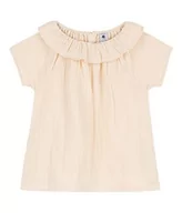 Bluzki damskie - Petit Bateau Dziewczęca bluzka z krótkim rękawem, Biały Avalanche, 6 Lata - miniaturka - grafika 1