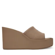 Klapki i japonki damskie - Klapki Calvin Klein Wedge 70 Sndl Canv Mg HW0HW03134 Beżowy - miniaturka - grafika 1
