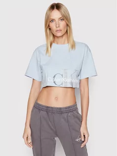Koszulki i topy damskie - Calvin Klein Jeans T-Shirt J20J217907 Niebieski Oversize - grafika 1