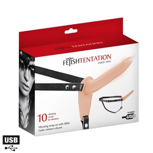 Fetish tentation Fetish tentation Vibrating strap-on with dildo, USB - wibrujące dildo strap on - Pozostałe gadżety erotyczne - miniaturka - grafika 2