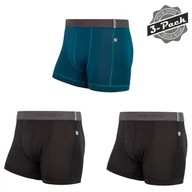 Bielizna sportowa męska - Spodenki męskie Sensor Coolmax Tech 3-Pack Rozmiar: L / Kolor: czarny/niebieski - miniaturka - grafika 1