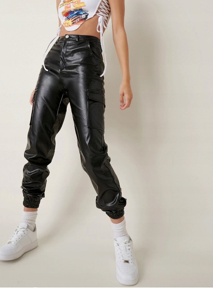 SHEIN SPODNIE DAMSKIE CZARNE DŁUGIE CASUAL 36 VUY