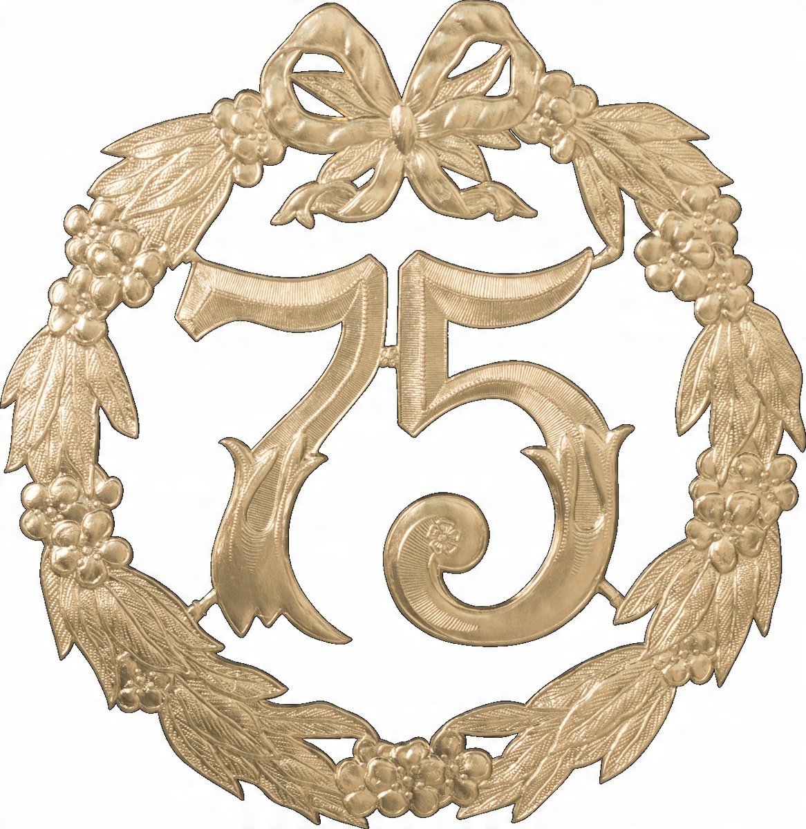 Topper, dekoracja urodzinowa ''75 '' złota/1szt.
