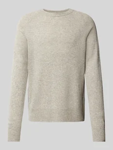 Sweter z dzianiny z wełny ze szwami działowymi model ‘LUXURY’ - Swetry męskie - miniaturka - grafika 1