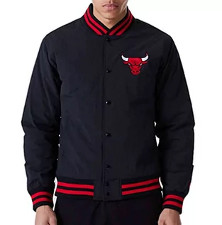 Kurtki męskie - New Era Team Logo Bomber Chicago Bulls Jacket 60284773, Męska kurtka, czarny, XL EU, Czarny - grafika 1