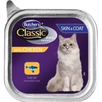 Butchers Classic Pro Series Skin&Coat z kurczakiem tacka 100g - Mokra karma dla kotów - miniaturka - grafika 1