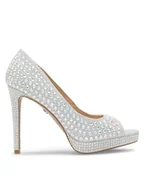 Czółenka - Nine West Szpilki MAIRA SY8020-9NW Srebrny - miniaturka - grafika 1