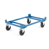 Wózki magazynowe - Niski bezpieczny wózek paletowy FRAME, 500 kg, koła gumowe Ø 200 mm, 1200x800x305 mm - miniaturka - grafika 1