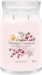 Yankee Candle Signature Pink Cherry & Vanilla Świeca Duża 567g - Świece - miniaturka - grafika 1