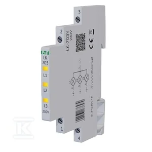 Lampka kontrolna zasilania LK-703Y 1/3S 3X230V 3xLED żółta - Inne akcesoria elektryczne - miniaturka - grafika 1