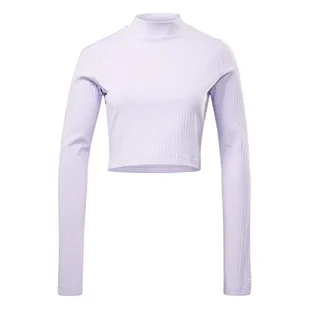 Reebok Damska koszulka z długim rękawem do jogi żeberka, fioletowy, 2XL, Fioletowy, XL - Koszulki i topy damskie - miniaturka - grafika 1