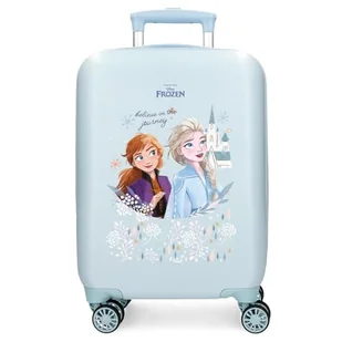 Joumma Disney Kraina Lodu Believe in The Journey Walizka kabinowa niebieska 33 x 50 x 20 cm sztywne tworzywo ABS boczne zapięcie szyfrowe 28,4 l 2 kg 4 podwójne koła bagaż ręczny, Niebieski, walizka - Walizki - miniaturka - grafika 1