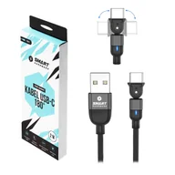 Kable USB - SMART HARDWARE KABEL 180° USB-A DO USB-C 2M CZARNY - miniaturka - grafika 1
