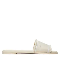 Klapki i japonki damskie - Klapki Tommy Hilfiger Fringe Canvas Flat Sandal FW0FW08908 Beżowy - miniaturka - grafika 1