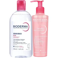 Zestawy kosmetyków damskich - Bioderma Sensibio H2O Woda micelarna, 500 ml + Gel moussant, 200 ml - miniaturka - grafika 1
