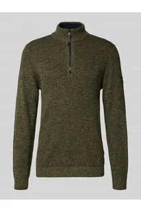 Bluza o kroju slim fit z kołnierzem i zamkiem błyskawicznym model Mouline - camel active - Bluzy męskie - miniaturka - grafika 1