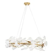 Lampy sufitowe - Wisząca lampa BOTANIKA XY080P-80 Step do jadalni glamour biała złota - miniaturka - grafika 1