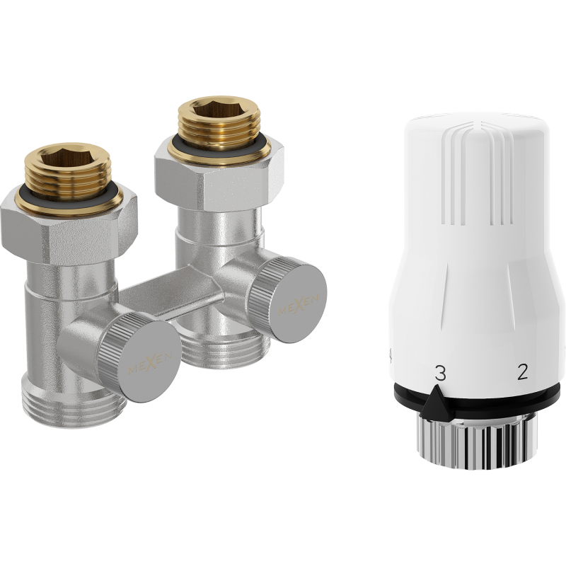 Mexen G02 zestaw termostatyczny dwururowy DN50, prosty 1/2
