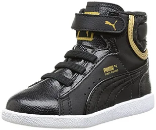 Puma Buty dziecięce First Round Velvet V Kids Sneaker, czarny - Czarny Noir Black White New Gold - 27 EU - Buty dla dziewczynek - miniaturka - grafika 1