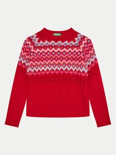 United Colors Of Benetton Sweter 1176Q107K Czerwony Regular Fit - Swetry dla chłopców - miniaturka - grafika 1
