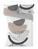 Pościel - Pościel satynowa 160x200 geometria biała beżowa szara Prestige 1 - miniaturka - grafika 1