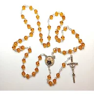 Różańce - Różaniec Św. Rity Szkło szlifowane w kolorze bursztynu - miniaturka - grafika 1