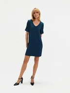 Sukienki - Turkusowa sukienka z efektownymi plecami - miniaturka - grafika 1