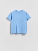 Koszulki i topy damskie - Reserved - Bawełniany t-shirt regular - jasnoniebieski - miniaturka - grafika 1