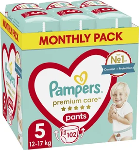 Pampers Pieluchomajtki Pants Premium Care 5, 12-17 kg, 102 szt. [outlet] - Pieluchy - miniaturka - grafika 1