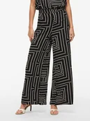 Spodnie damskie - Vila Spodnie w kolorze czarno-beżowym - miniaturka - grafika 1