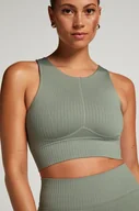 Biustonosze - Hunkemöller Biustonosz sportowy bezszwowy HKMX Zebra Level 2 Zielony - miniaturka - grafika 1