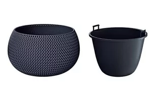 Prosperplast Doniczka ogrodowa Splofy Bowl, antracytowa, 18 cm, 1,4 L - Donice - miniaturka - grafika 1