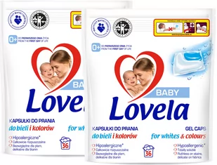 Lovela Baby, Zestaw Kapsułki Do Prania Kolor Biel 2X36 Szt - Środki do prania - miniaturka - grafika 1