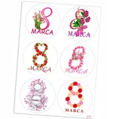 Scrapbooking - Naklejki Etykietki Na 8 Marca Dzień Kobiet N04 - miniaturka - grafika 1