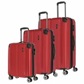 Walizki - Travelite City 4-Wheel Suitcase Set 3szt. rot - miniaturka - grafika 1