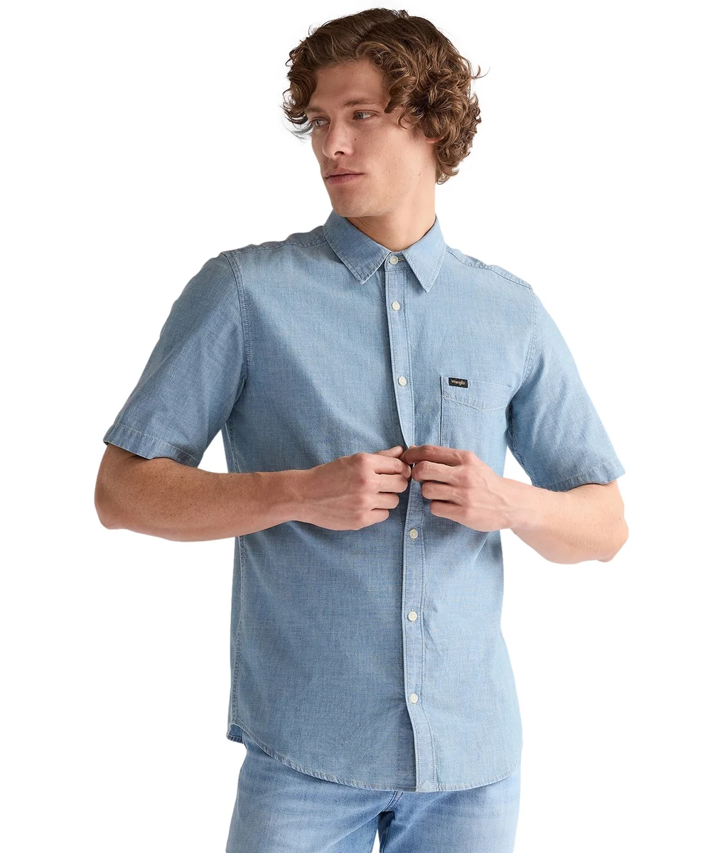 Koszula Wrangler SS CHAMBRAY SHIRT 112378075 Indigo L