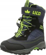 Śniegowce damskie - LICO ŚNIEGOWCE CHŁOPIĘCE GRANATOWE LOGO 30 Ż7E - miniaturka - grafika 1