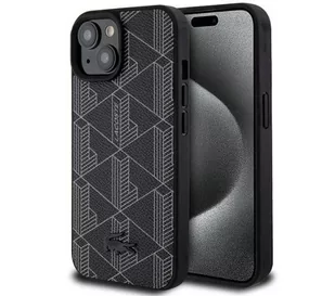 Lacoste LCHMP15SPBSK Hardcase Blend Monogram MagSafe do iPhone 15 Czarny - Etui i futerały do telefonów - miniaturka - grafika 1