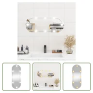 Lustra - The Living Store Lustro ścienne z oświetleniem LED 30x70 cm szklane owalne - miniaturka - grafika 1