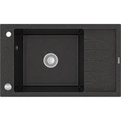 Zlewozmywaki - Mexen Elias zlewozmywak granitowy 1-komorowy z krótkim ociekaczem 795 x 480 mm, czarny nakrapiany - 6511791005-76 - miniaturka - grafika 1