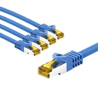 Kable miedziane - goobay 66065 CAT7 kabel sieciowy w zestawie 5 szt. / kabel krosowy ekranowany S/FTP/CU Ethernet kabel, PiMF, LSZH/Cat 7 kabel z 10 Gbits/niebieski / 5 x 2 m - miniaturka - grafika 1