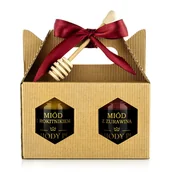 Miód - Zestaw 2 miodów w karbowanym kartonie - walizce - miniaturka - grafika 1