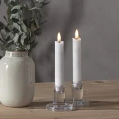 Świece - Szwedzki Zestaw 2x Świeca LED Woskowa Obiadowa FLAMME 15 cm Biała, Timer, Naturalny Płomień, Realistyczne Wykończenie, Bezpieczne i Eleganckie - miniaturka - grafika 1